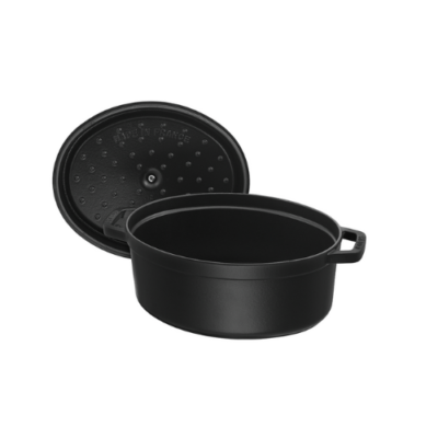 STAUB LA COCOTTE Olla Cocotte Ovalada Negra con Tapa 17 cm,  Hierro Fundido - Imagen 2