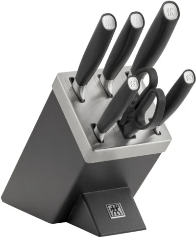Zwilling - ALL * STAR Juego de 7 Cuchillos Plateados con Bloque Autoafilador